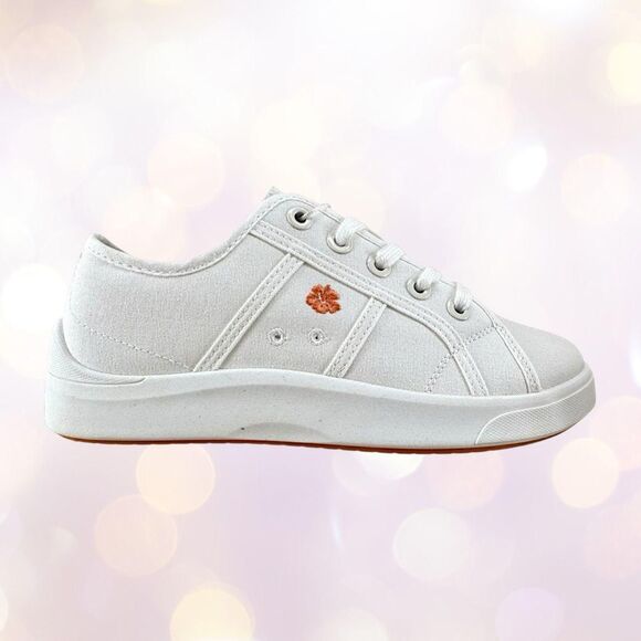 Tommy Bahama Women’s Lorena Shoes White Orange Logo Lace Up Sneakers Size US 9